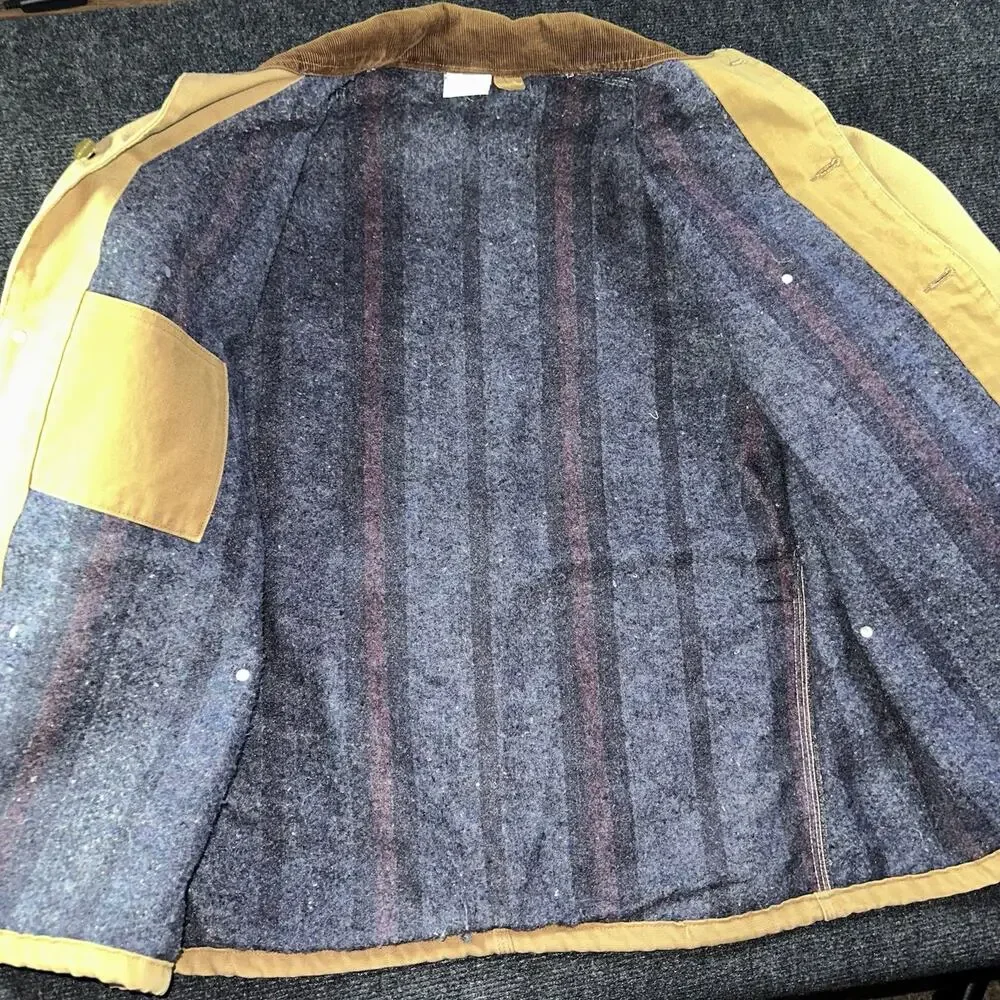 Vintage Carhartt Blanket Lined Duck Chore Coat Jacket Men's XL Brown 6BLJ C01